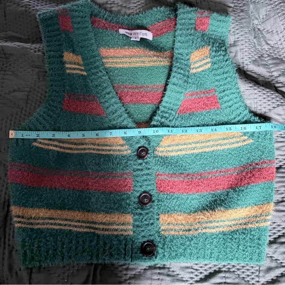 Urban Outfitters Multicolor Striped V-Neck Sweater Vest - Picture 6 of 7